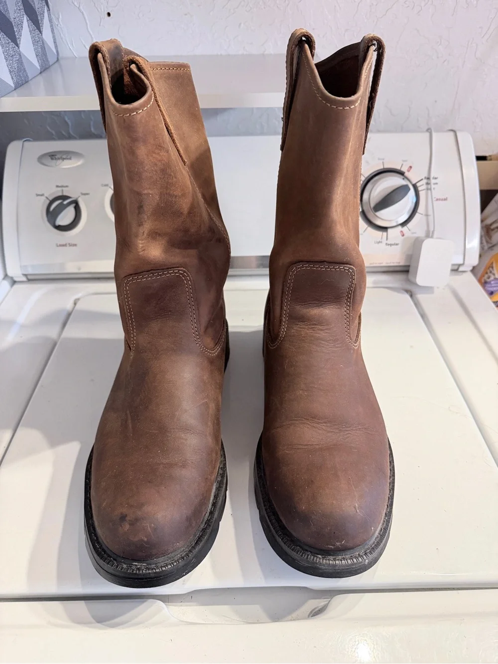 Wolverine Brown Leather Pull-On Work Boots